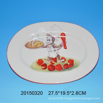 Lovely cooking monkey design ceramic plates